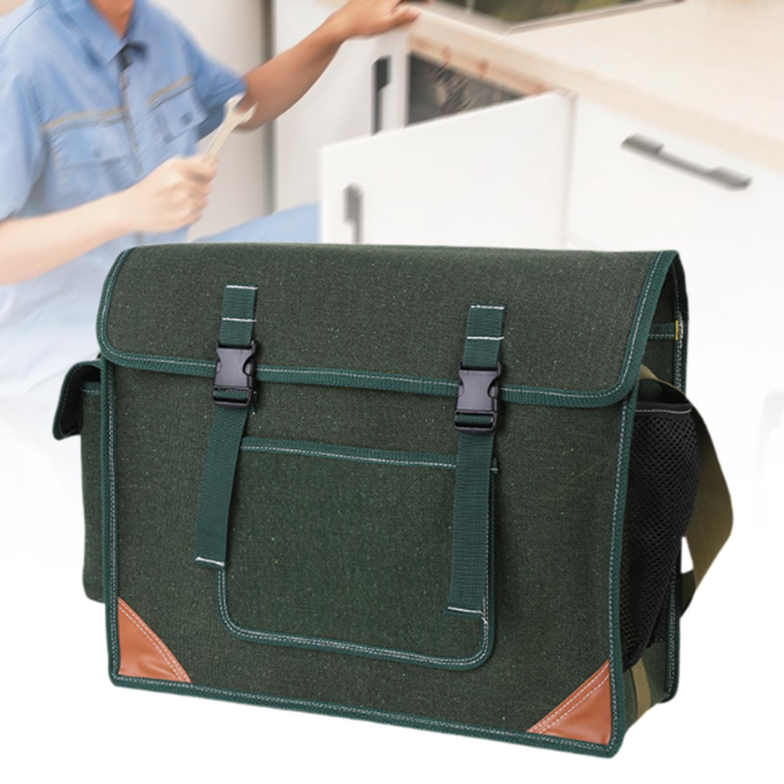 koolsoo Canvas Tool Bearing Bags -tools Bag Multi -purpose Portable Waterproof Tool Pocket Equipment Pocket for The Office for The Dark Green