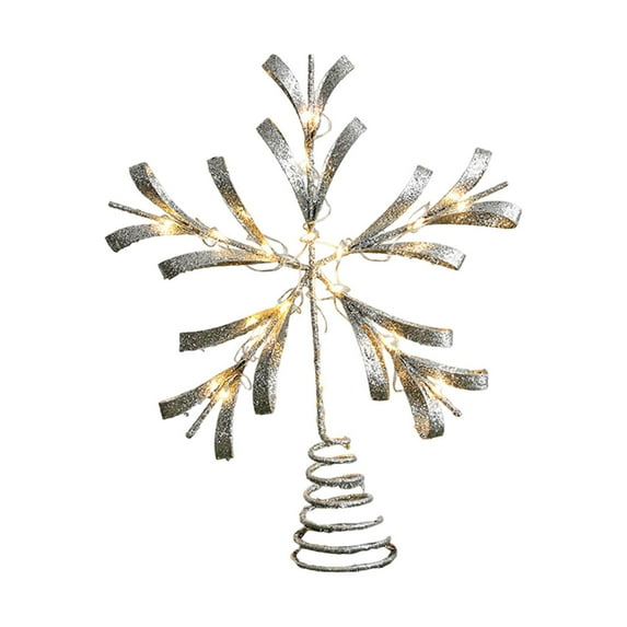 koolsoo Christmas Tree Top Star Christmas Tree Topper Holiday Décor Glitter Decoration for Home Bar Shop Party Supplies Party Outdoor Argent
