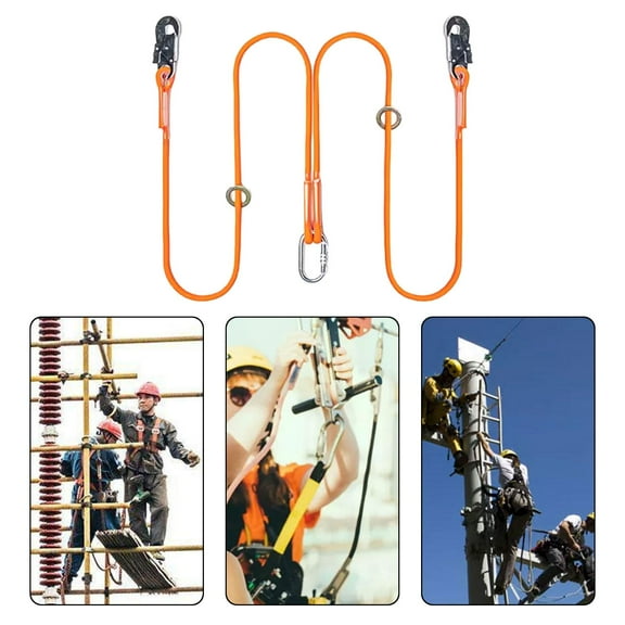 koolsoo Climbing Strength Lanyard Work Strength Belt Rope, Positioning Fall Protection Rope for Tree Planting Inspection Work F