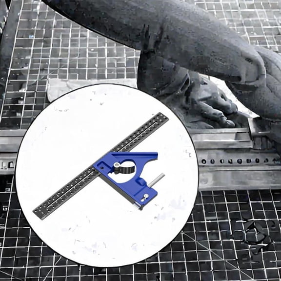 koolsoo Combination Square,Measuring Tool Professional Woodworking Tool 45/90 Degree Metal Ruler Framing Square T Ruler for Carpenter