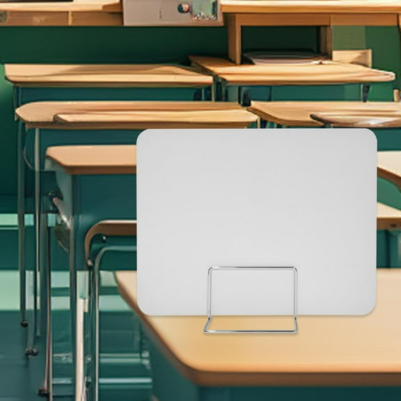 koolsoo Desktop Partition Board Desk Divider Versatile for Home Study Test Workplace White Metal Stand