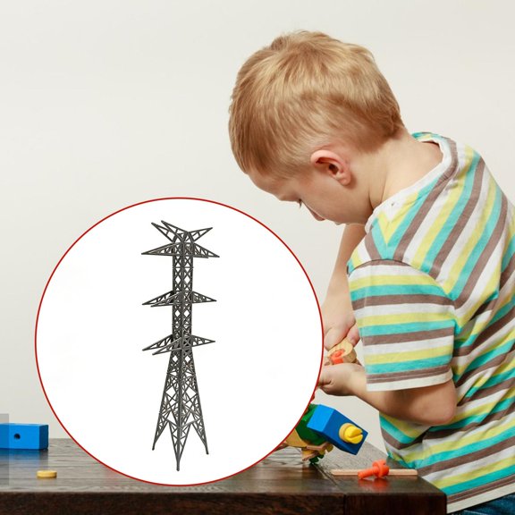 koolsoo Electric Transmission Towers Model Layout Building Miniature Model Structure Ornament Offers Realistic Scenery Detail Suitable for Hobbyist Crafting E Style A