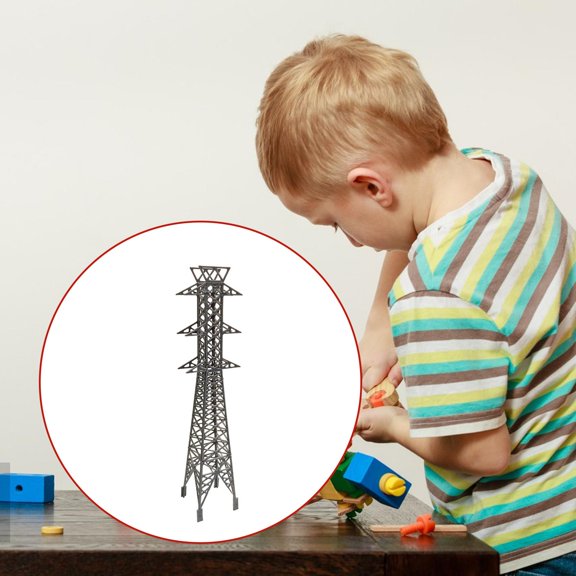 koolsoo Electric Transmission Towers Model Layout Building Miniature Model Structure Ornament Offers Realistic Scenery Detail Suitable for Hobbyist Crafting E Style C