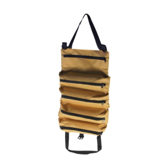 koolsoo Electrician Tool Bag Tool Roll up Bag Large Capacity Multiuse Thickened Storage Case Multi Pockets for Electricians Carpenter Khaki