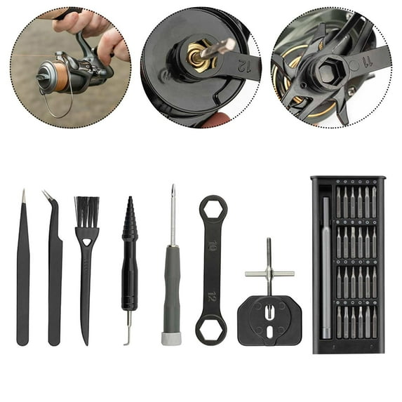 koolsoo Fishing Reel Care Kit Bearing Extractor Pin Remover Sturdy Stainless Steel Nut Wrench Wheel Remover for Ice Fishing Saltwater Type C