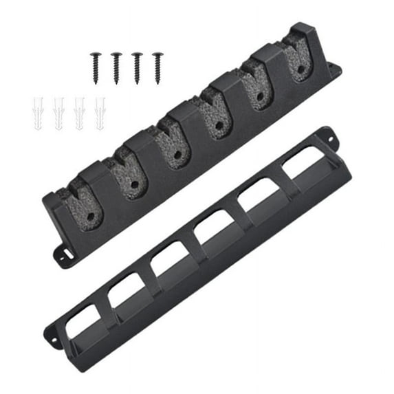 koolsoo Fishing Rod Holder Wall Mounted Fishing Pole Holder Protective Space Saving Rod Stand Fishing Rod Rack for Clubs Hiking Poles Black Vertical
