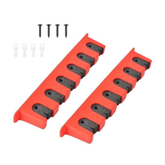 koolsoo Fishing Rod Holder Wall Mounted Fishing Pole Holder Protective Space Saving Rod Stand Fishing Rod Rack for Clubs Hiking Poles Red Horizontal