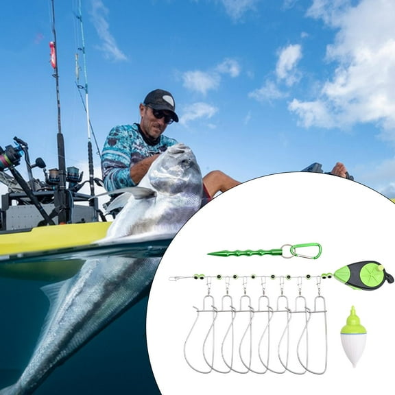 koolsoo Fishing Stringer Holder Big Fish Wire Fish Lock Metal Snap Heavy Duty Live Fish Buckle Lock Fish Stringer for Trout Bass Pike Large