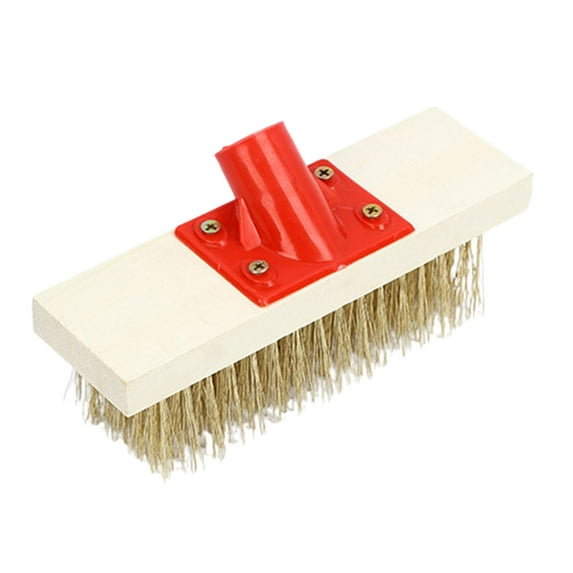 koolsoo Floor Brush Head Stainless Steel Wire Brush Scrub Brush Head for Wooden Decks Concrete Floor Shower Outyard Garage 25cm