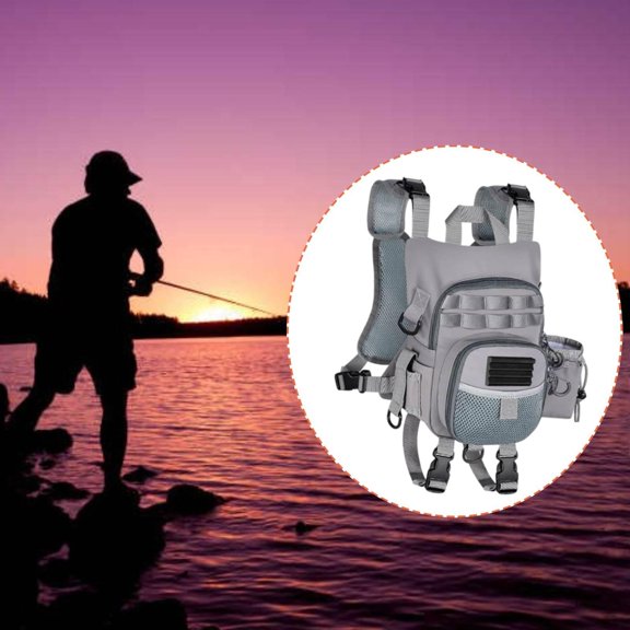 koolsoo Fly Fishing Chest Pack Angling Gear Storage Pack Large Capacity Quick Access Waterproof for Men Women Pouch for Outdoor Gifts