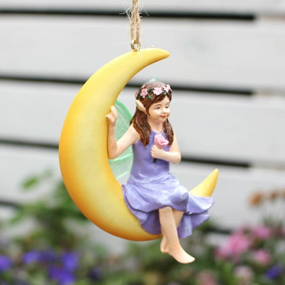 koolsoo Flying Fairies Figurines Flower Pot Huggers Ornament Gifts Fairy Garden Potted Pendant for Office Balcony Garden