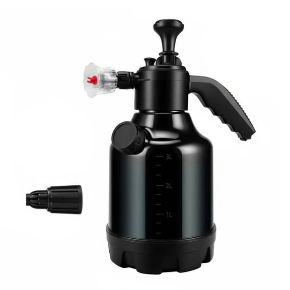 koolsoo Foam Dispenser Sprayer Bottle High Pressure Manual Pump 3L Capacity with Built in Measurer for Cars Glass and Landscaping Crews