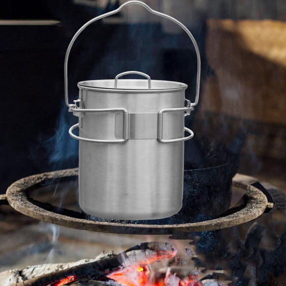 koolsoo Foldable Camping Cup Beverage Container Cookware 750ml Portable Water Mug Outdoor Camp Cook Pot for Outdoor Travelling Picnic