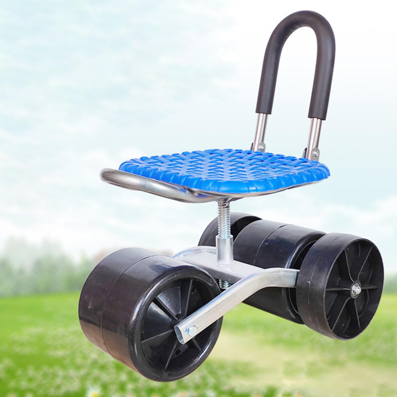 koolsoo Garden Stool with Wheels Rolling Stool with Back 360 Degree ...