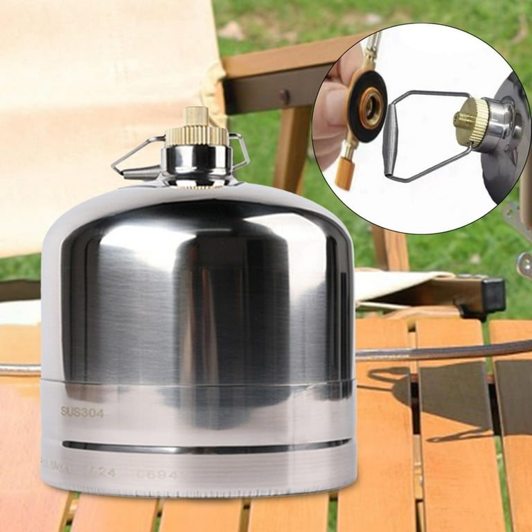 koolsoo Gas Canister Camping Gas Tank Empty Refillable Practical Gas Bottle. Gas Fuel Canister for Backpacking Hiking Gas Burner BBQ 2.2L