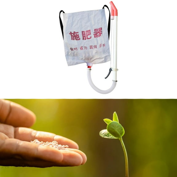 koolsoo Granular Spreader with Backpack Woven Bag Labor Saving 18.9x17.3inch Multifunctional for Vegetables 10 kg Capacity Single PVC Handle