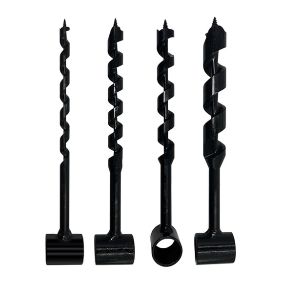 koolsoo Hand Auger Wood Drill Hand Drill Bit Multipurpose Manual Tool Manual Drills Hole for Camping Shelter Building Barbecue Grills 4 Pieces