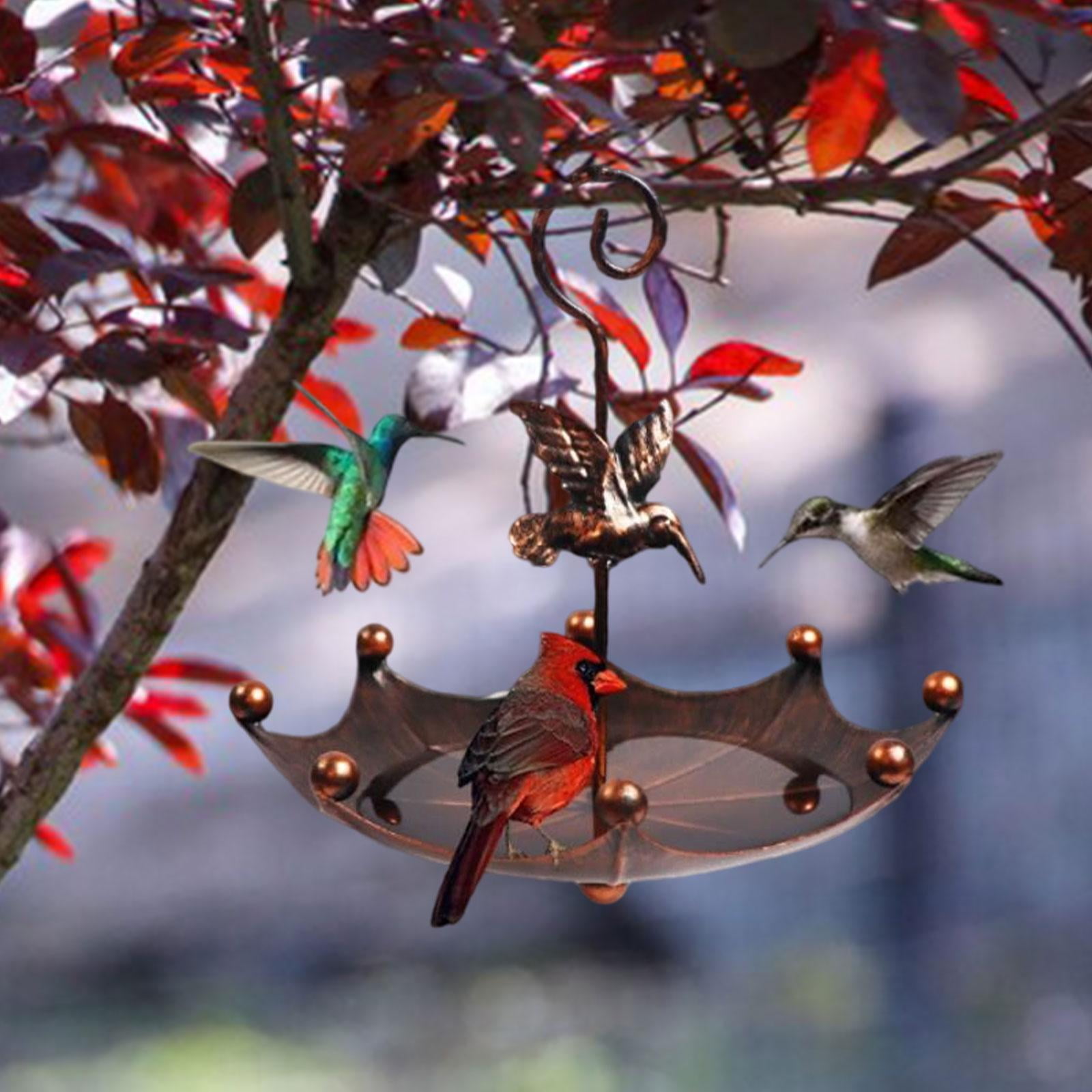 koolsoo Hanging Bird Bath Bird Feeder Tray Feeding Station Outdoor with Hook Water Bowl for Attracting Birds Lawn Railing Fence Porch