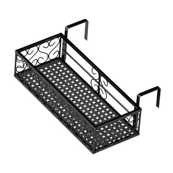 koolsoo Hanging Railing Planter Shelf Basket, Flowerpot Rack, Balcony Flower Pot Stand Patio Railing Planter Shelf for Fence, Balcony 50cm