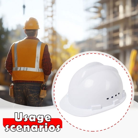 koolsoo Hard Hat Breathable Sturdy Construction Helmet for Outdoor Engineering Labor White