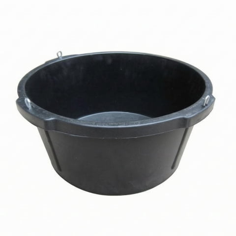 koolsoo Heavy Duty Rubber Water Bucket 25 Liter Capacity Molded Thick Body Metal Hanging Loops for Feeding Livestock Horses Sheep Construction Gardening