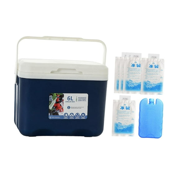 koolsoo Ice Chest Box, Camping , Personal for Freeze/Hot Food Cold Case with Ice Pack for Party Stall BBQ Commercial Picnic Blue