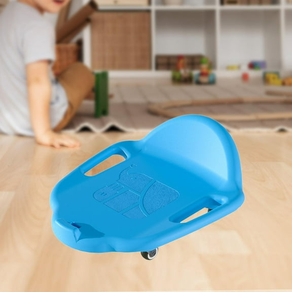 koolsoo Indoor Sit Down Scooter Indoor Play Equipment Sensory Training Device Four-wheeled for Homeschool Blue