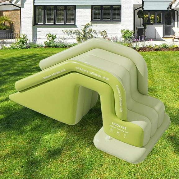 koolsoo Inflatable Slide Water Slide Stable High Performance Portable Waterslide PVC for Summer Backyard Family Outdoor Indoor Garden Green