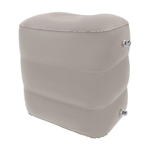 koolsoo Inflatable Travel Foot Rest Foot Stool PVC Foldable Fast Inflating Plane Footrest Pillow Adjustable Height for Cars Long Trip Gray