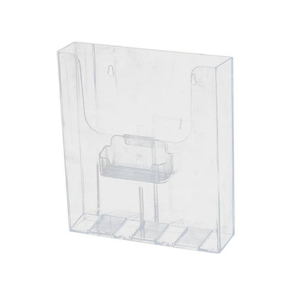 koolsoo Literature Stand Document Holder A4 Leaflet Display Stand Countertop Acrylic Literature Holder for Booklets Restaurant School with Card Box