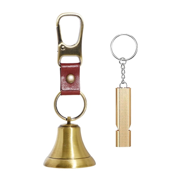 koolsoo Loud Bear Bell and Whistle Anti Lost Dog Bell for Climbing Survival Trikking gloss antique bronze