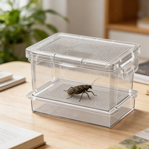 koolsoo Mealworm Breeding Container Terrarium Plus Ventilated Top for Summer Airflow for Teachers Kids and Hobbyists
