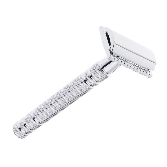 koolsoo Men Moustache Beard Double Edge Safety Shaver Alloy Classic Manual Shaving Shaver Tool Silver