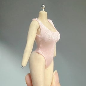 koolsoo Miniature Figure Swimsuit 1/12 Scale Doll Costume Female Action Figure Clothing Bodysuit High Elastic Cloth Suitable for Collection Poolside Scene Dis Pink