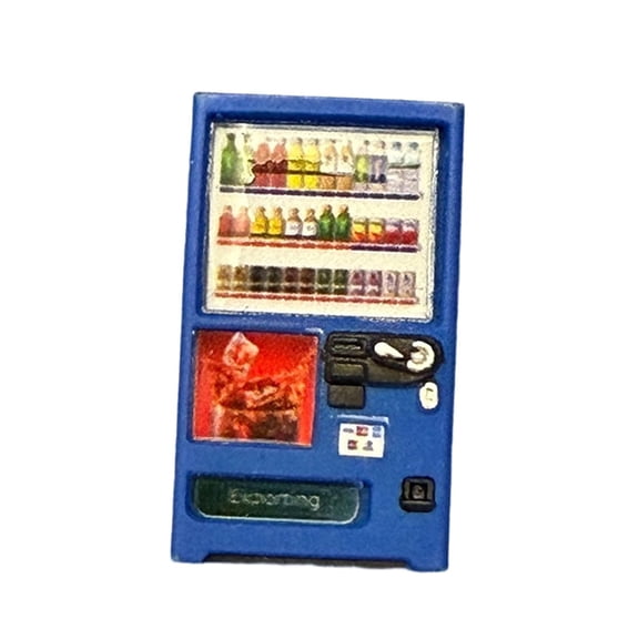 koolsoo Miniature Vending Machine 1/64 Model Accessory Diorama Scene Prop Simulation Beverage Machine Resin Realistic Detail Suitable for Desk Micro Landscape Home Collecting Blue