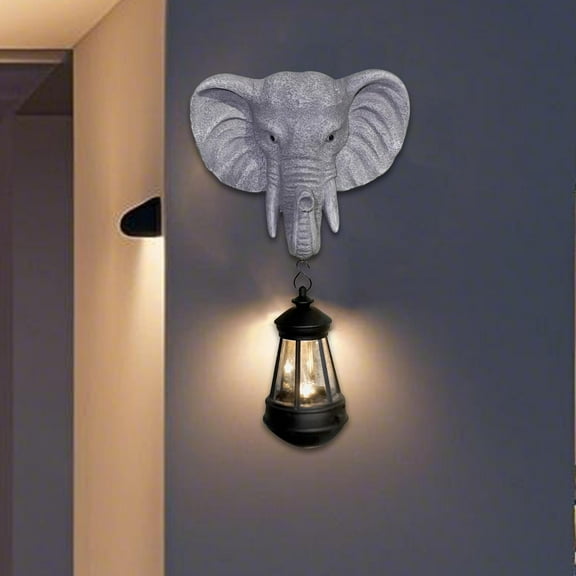 koolsoo Outdoor Elephant Solar Light Pathway Light Path Garden Statue Warm Lighting for Front Door Driveway Gardening Gift Yard Trees