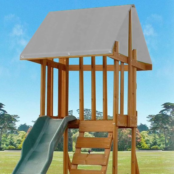 koolsoo Playground Replacement Canopy Rainproof Tarp Weatherproof Oxford Cloth Multiuse Sun Protect Canopy Cover for Outdoor Backyard Gray