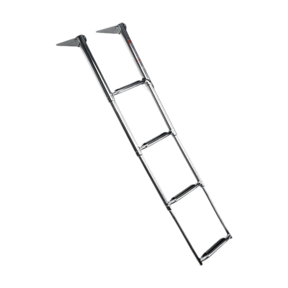 koolsoo Pontoon Boat Ladder Marine Transom Boarding Ladder Multifunctional Extendable Dock Steps for Ship Pontoon Boat Equipment