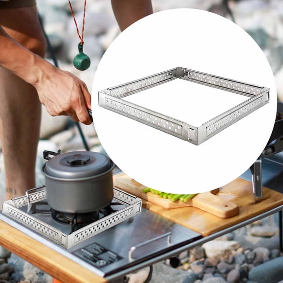 koolsoo Portable Gas Stove Windshield Windscreen Bracket Rack Burner Screen Propane Burner Windbreak for BBQ Grill Cooking Emergency