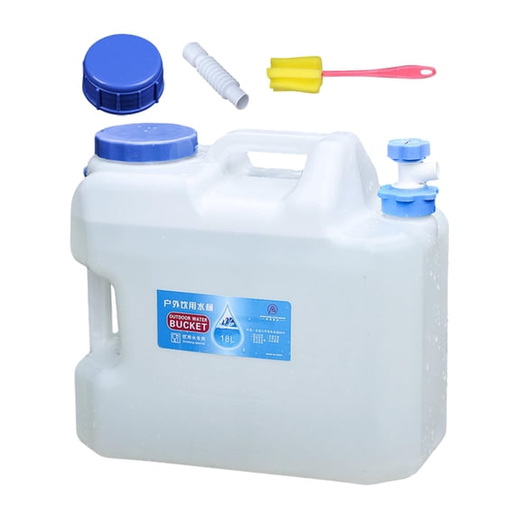 koolsoo Potable Water Storage Container Emergency Water Storage with Faucet Drinking Water Storage Jug for Yard Car Driving Outgoings 18L