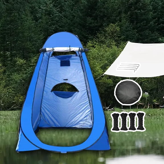 koolsoo Privacy Tent Changing Room for Single Person Foldable Shower Tent Mobile Toilet with Carrying Bag for Tailgate Camping Hiking Blue