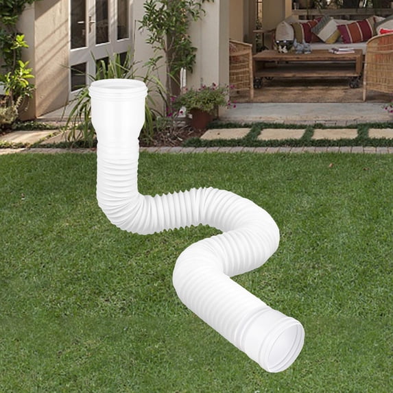 koolsoo Rain Gutter Downspout Downspout Extender Diverter Retractable 47-150cm for Rainwater Drainage Flexible for Outdoor white