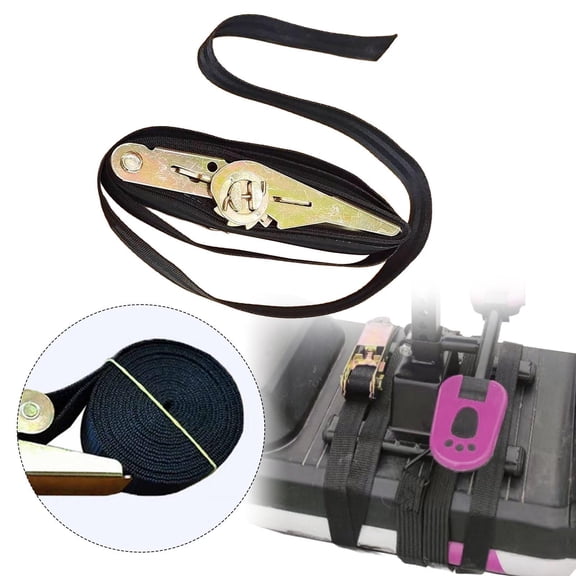 koolsoo Ratchet Tie Down Strap Ratchet Strap Practical Soft Loop Motorbike Car Tie Down Straps Cargo Auto Self Retracting Heavy Duty 1.5m