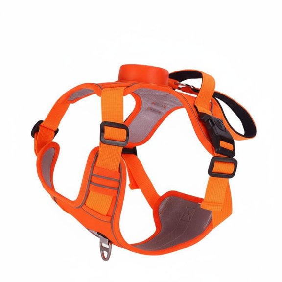 koolsoo Reflective Dog Vest Harness Function 2-in-1 Dog Harness Leash Adjustable Fit for Night Strolling, Outdoor