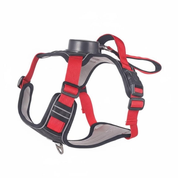 koolsoo Reflective Dog Vest Harness Function 2-in-1 Dog Harness Leash Adjustable Fit for Night Strolling, Outdoor