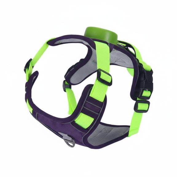 koolsoo Reflective Dog Vest Harness Function 2-in-1 Dog Harness Leash Adjustable Fit for Night Strolling, Outdoor