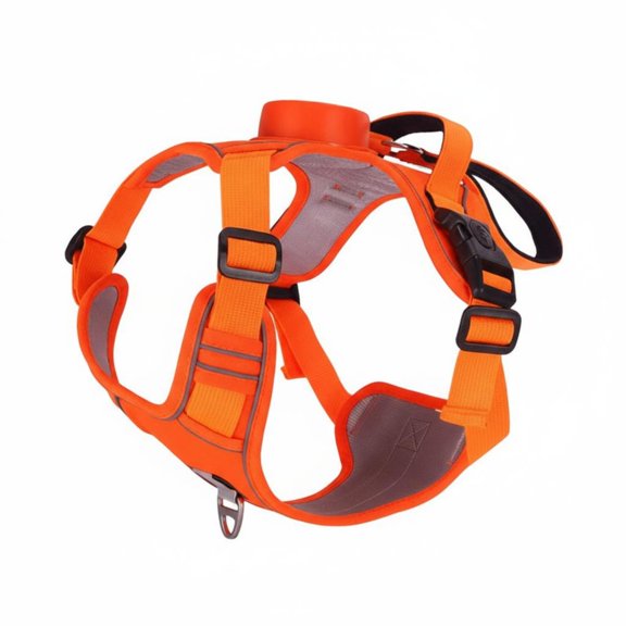 koolsoo Reflective Dog Vest Harness Function 2-in-1 Dog Harness Leash Adjustable Fit for Night Strolling, Outdoor