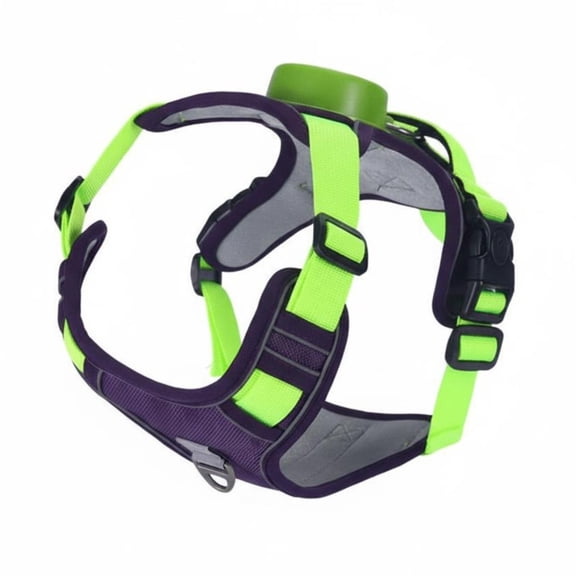 koolsoo Reflective Dog Vest Harness Function 2-in-1 Dog Harness Leash Adjustable Fit for Night Strolling, Outdoor