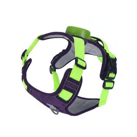 koolsoo Reflective Dog Vest Harness Function 2-in-1 Dog Harness Leash Adjustable Fit for Night Strolling, Outdoor