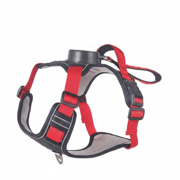 koolsoo Reflective Dog Vest Harness Function 2-in-1 Dog Harness Leash Adjustable Fit for Night Strolling, Outdoor